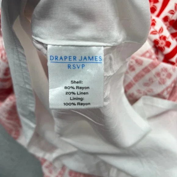 Draper James RSVP Floral Midi Dress Red White Poppy Print Medium Boho Summer - Picture 5 of 5